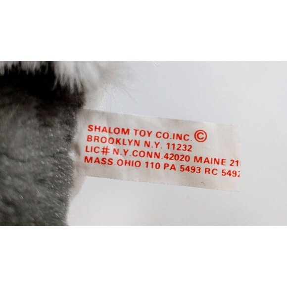 Shalom Toy Vintage Gray Wolf Husky Dog Plush Stuffed Animal Toy Blue Eyes 7.5" - Picture 4 of 4